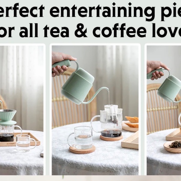 BUYDEEM CD2006B Portable Pour Over Gooseneck Coffee Kettle and Maker, Stainless - Picture 2 of 9